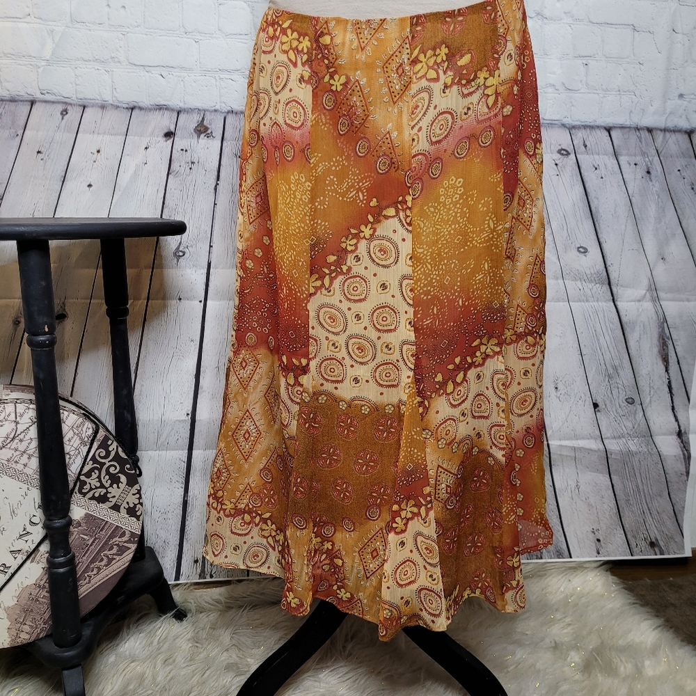 Christopher & Banks orange skirt